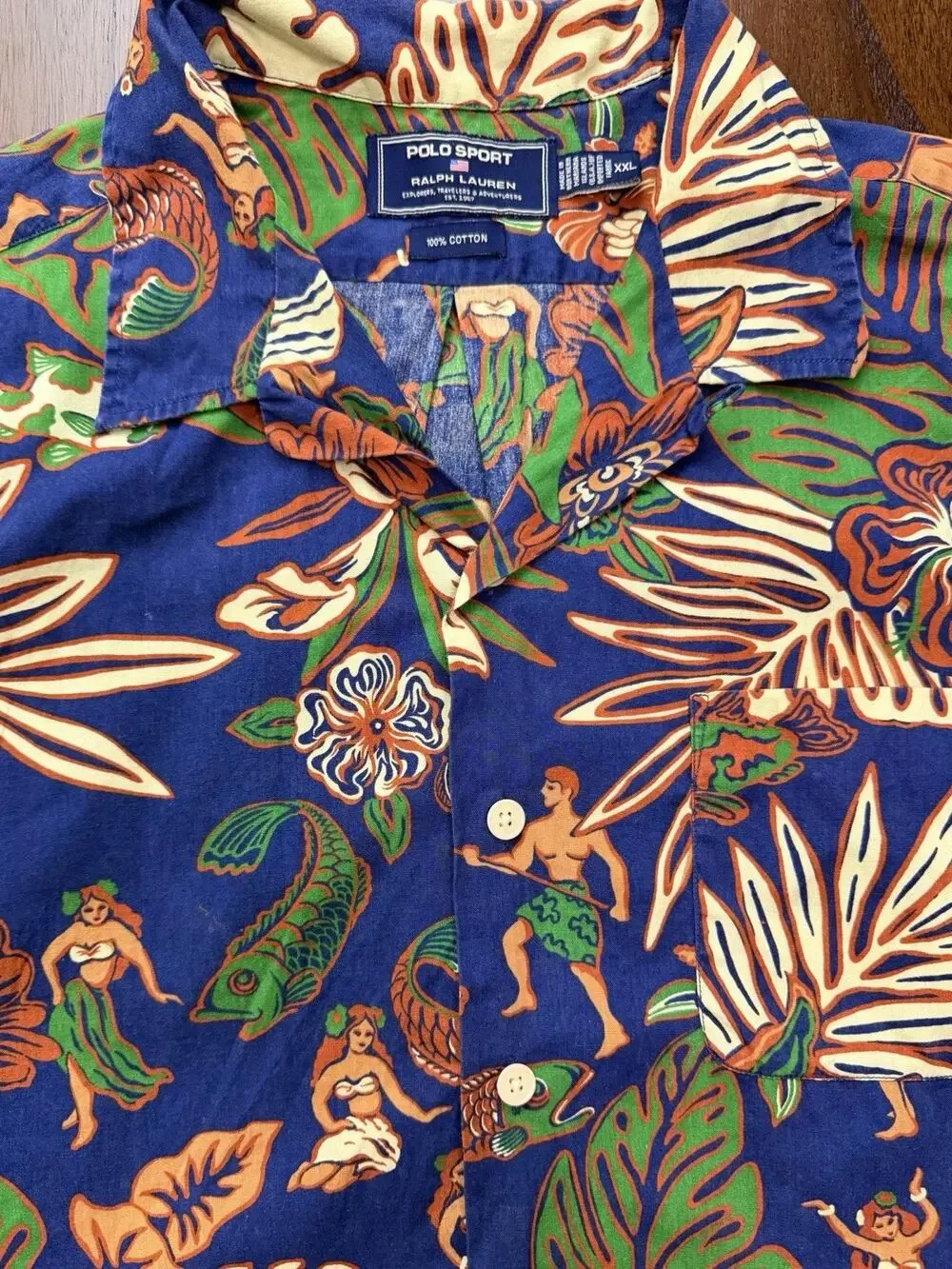 Polo Ralph Lauren Sport Clayton Cotton Shirt Hawaiian Floral Print Men’s XXL